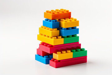 Obraz premium A Close-Up View of Real Stack of Blocks isolated on clear white background