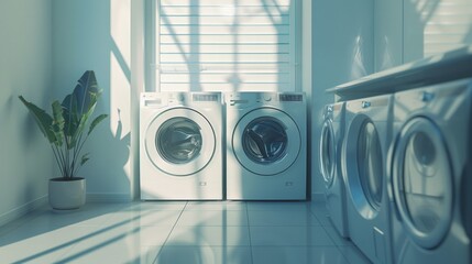 A washer and dryer in a modern laundry room