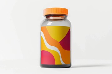Obraz premium A Glass Bottle With an Abstract Design Label