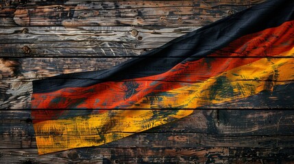German flag on rustic wooden background