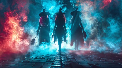 Three Witches in Mystical Smoke
