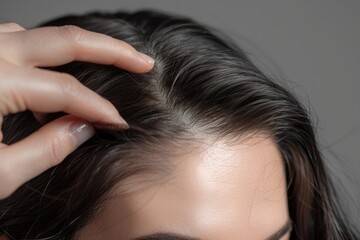 Obraz premium A close-up image of a person with a successful hair transplant