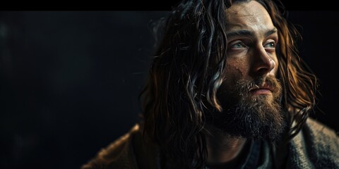 A person with long hair and beard in a casual setting