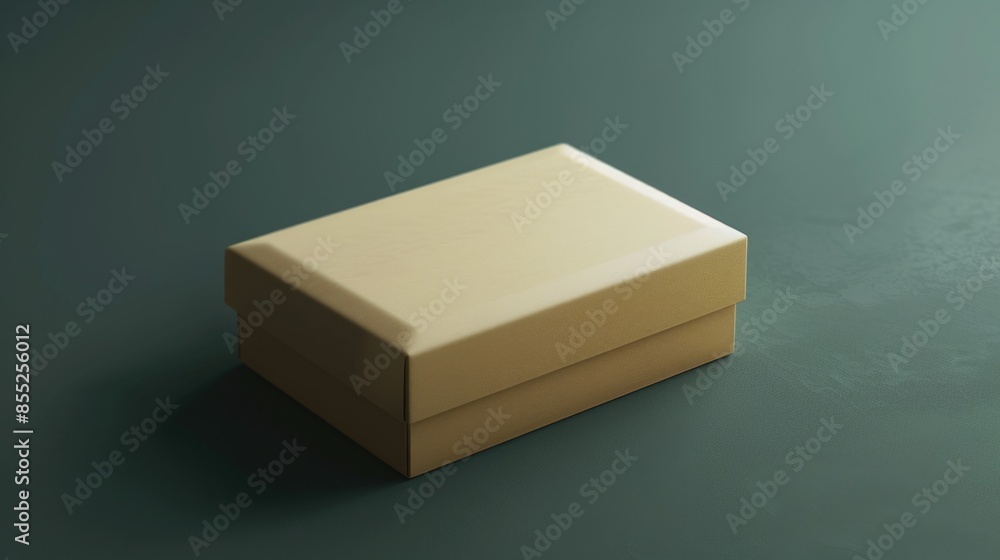 Poster a close-up shot of a white box sitting on top of a table, with a simple and clean background