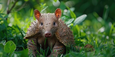 Obraz premium A close-up view of a small animal grazing on grass