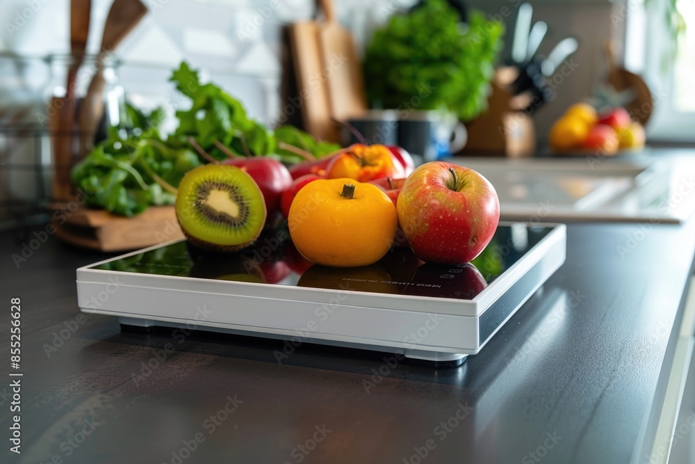 Wall mural Fresh fruit arranged on a kitchen counter, perfect for snacking or decorating - Wall murals