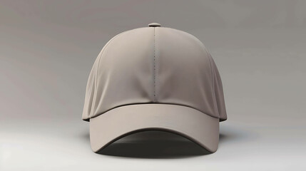 Front view of a blank baseball cap. The cap is a solid color with a curved brim. It is sitting on a white surface against a neutral background.