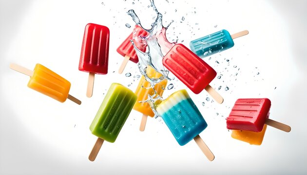 Des glaces &agrave; l'eau multicolores