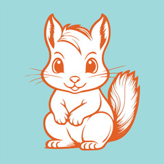 squirrel with a nut vintage vector design