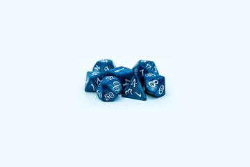 Colorful dice set for dungeons and dragons. 
