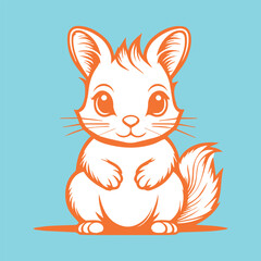 squirrel with a nut vintage vector design