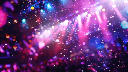 Club Concert Party Musical EDM Sound on Stage Show DJ Bokeh Blur Background