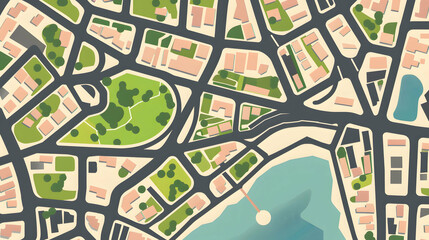 Fototapeta premium Street map of town