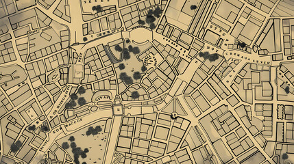 Obraz premium Street map of town