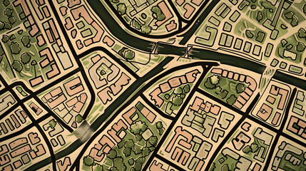 Obraz premium Street map of town