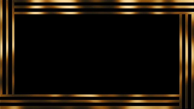 background digital. wallpaper futuristic gold frame on black background gold luxury
