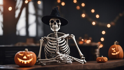 Halloween skeleton generated by AI