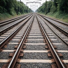 Fototapeta premium railway tracks in the countryside