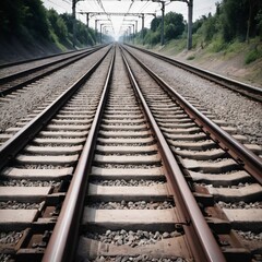 Fototapeta premium railway tracks in the countryside