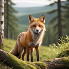 Fototapeta premium red fox in the woods