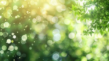 Fototapeta premium Blurred green tree background wallpaper with bokeh effect