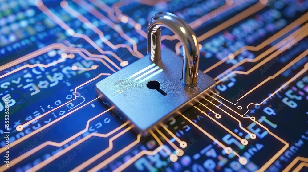 Poster cyber ​​security and data protection, internet network security