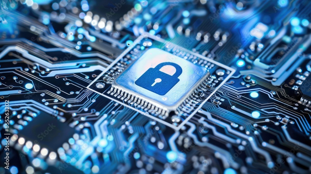 Poster cyber ​​security and data protection, internet network security