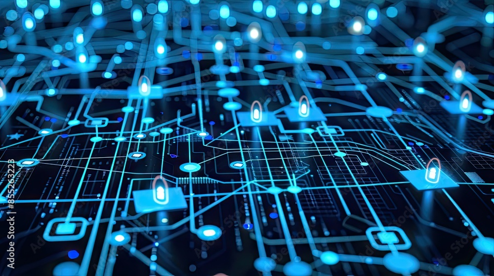Poster cyber ​​security and data protection, internet network security