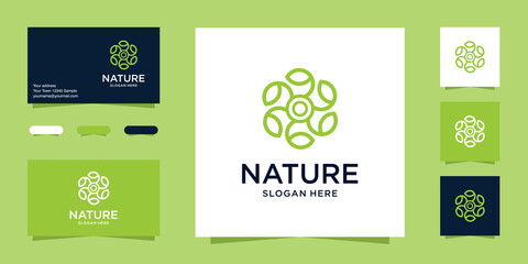 nature logo green color with business card
