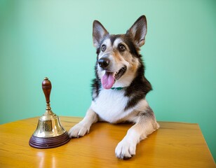 Dog with Bell Illustrating Pavlov's Conditioning