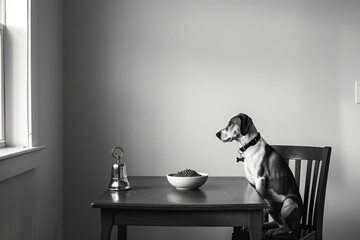Dog Waiting for Food Illustrating Pavlov's Conditioning