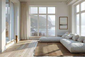 Fototapeta premium Cozy Living Room with Rustic Charm