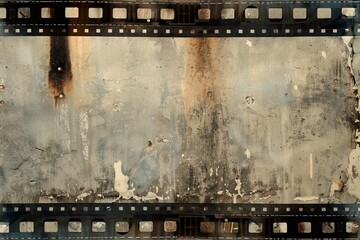 long 35mm film strip with empty or blank window texture 