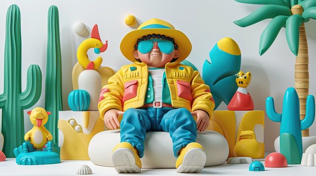 Playful 3d character with whimsical design. Best for captivating social media posts or adding a touch of humor to blog visuals.