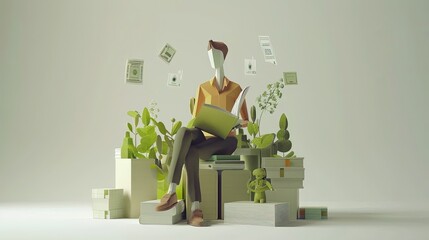 Playful 3d character with whimsical design. Best for captivating social media posts or adding a touch of humor to blog visuals.