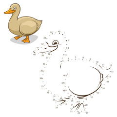 Connect the dots to draw game duck PNG illustration