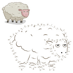 Connect the dots to draw game sheep PNG illustration