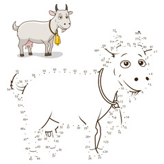 Connect the dots to draw game goat PNG illustration