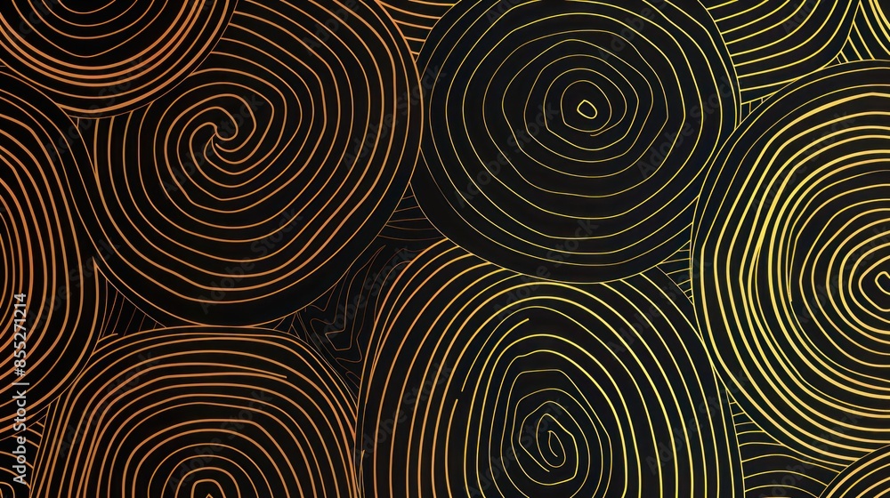 Poster golden swirl patterns on a rich dark background create a luxurious and elegant wallpaper or design e