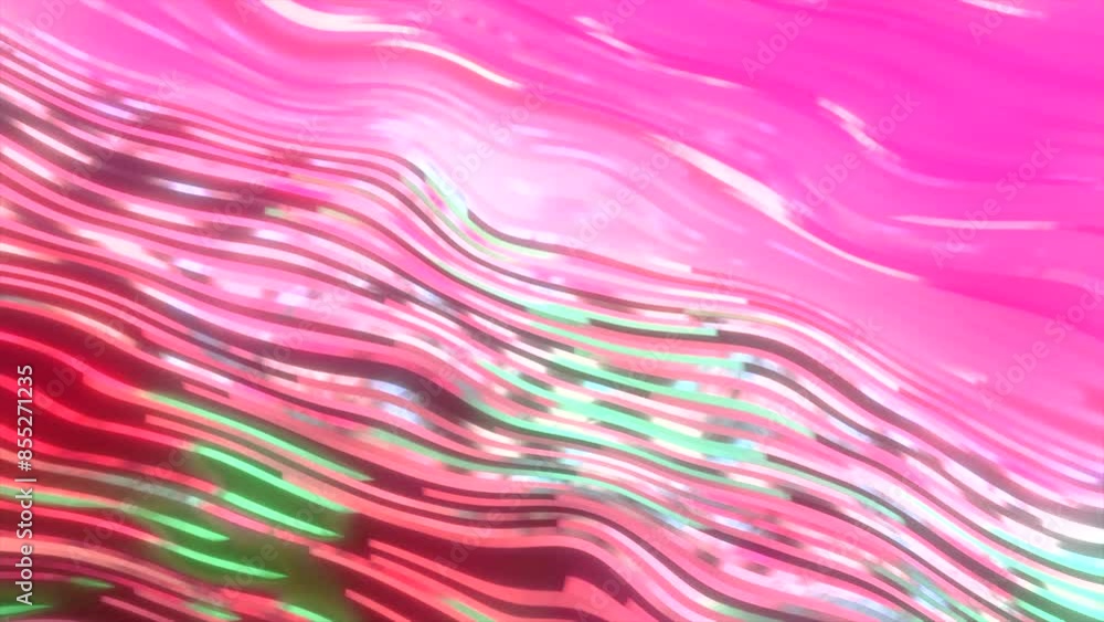 Poster bright shimmering lines in glitch background. motion. stream of shimmering glitch lines. computer ba