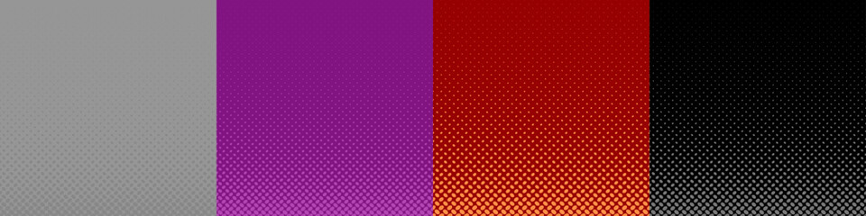 Fototapeta premium Halftone abstract background pattern set