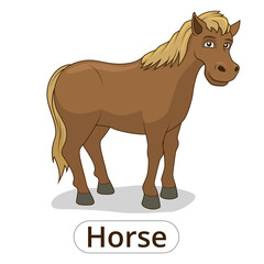 Horse animal cartoon PNG illustration for children