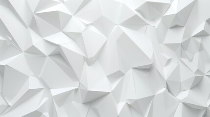 Obraz premium 3D rendering of a white geometric pattern with polygonal shapes, creating a modern abstract background