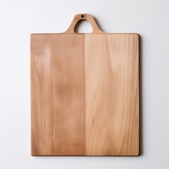 Fototapeta premium An Empty Wooden Panel Sits Gracefully Against a Clean White Backdrop