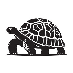 black vector illustration of a tortoise logo icon in silhouette. Perfect for branding, logos, or minimalist designs.