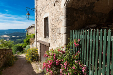 Historic medieval village of Cervières, Loire, France, medieval village.  Impasse de l'Auditoire.
