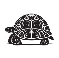 black vector illustration of a tortoise logo icon in silhouette. Perfect for branding, logos, or minimalist designs.