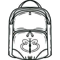 Back to school black and white line set clooection