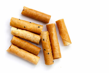 Thai snack, crispy coconut rolls