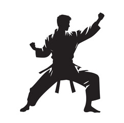 Set of Martial Arts Silhouette Vector Design